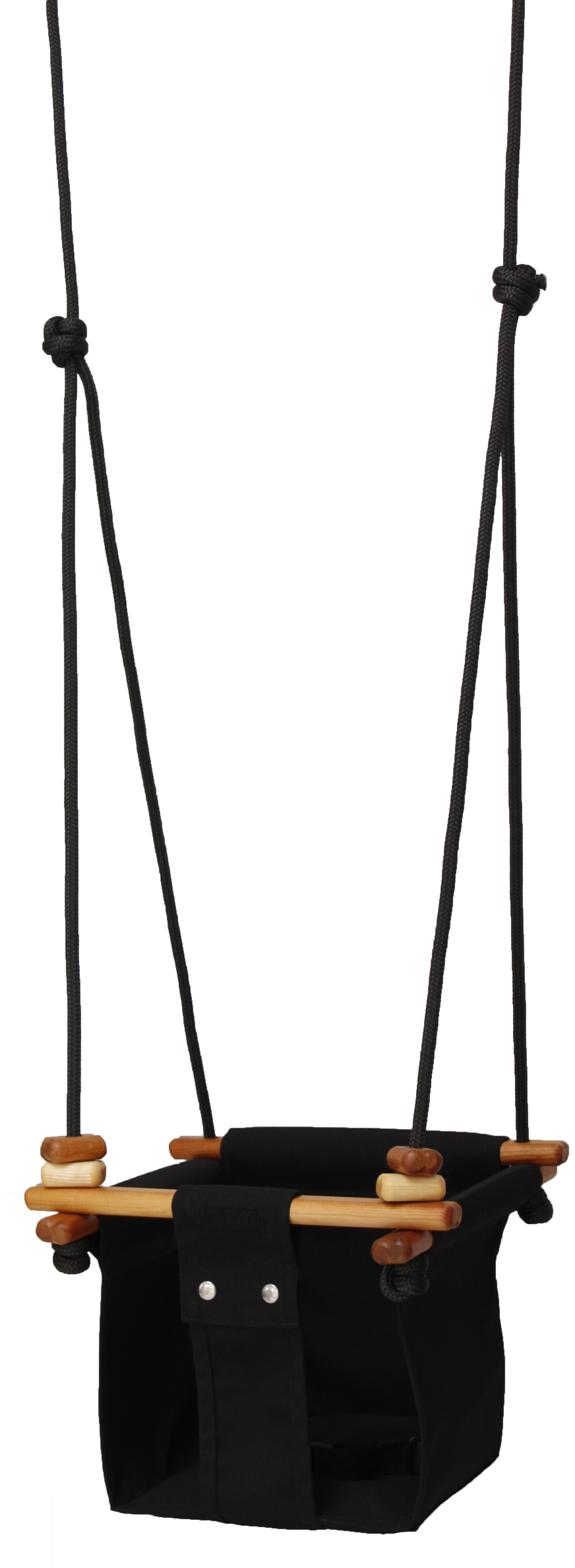 Black natural children's swing