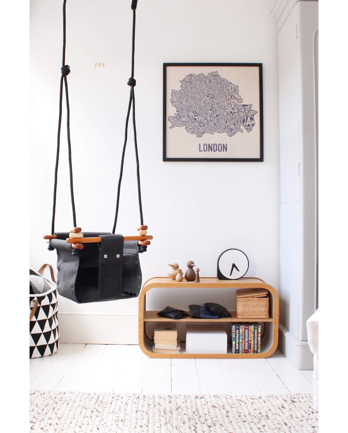 Grey indoor swing