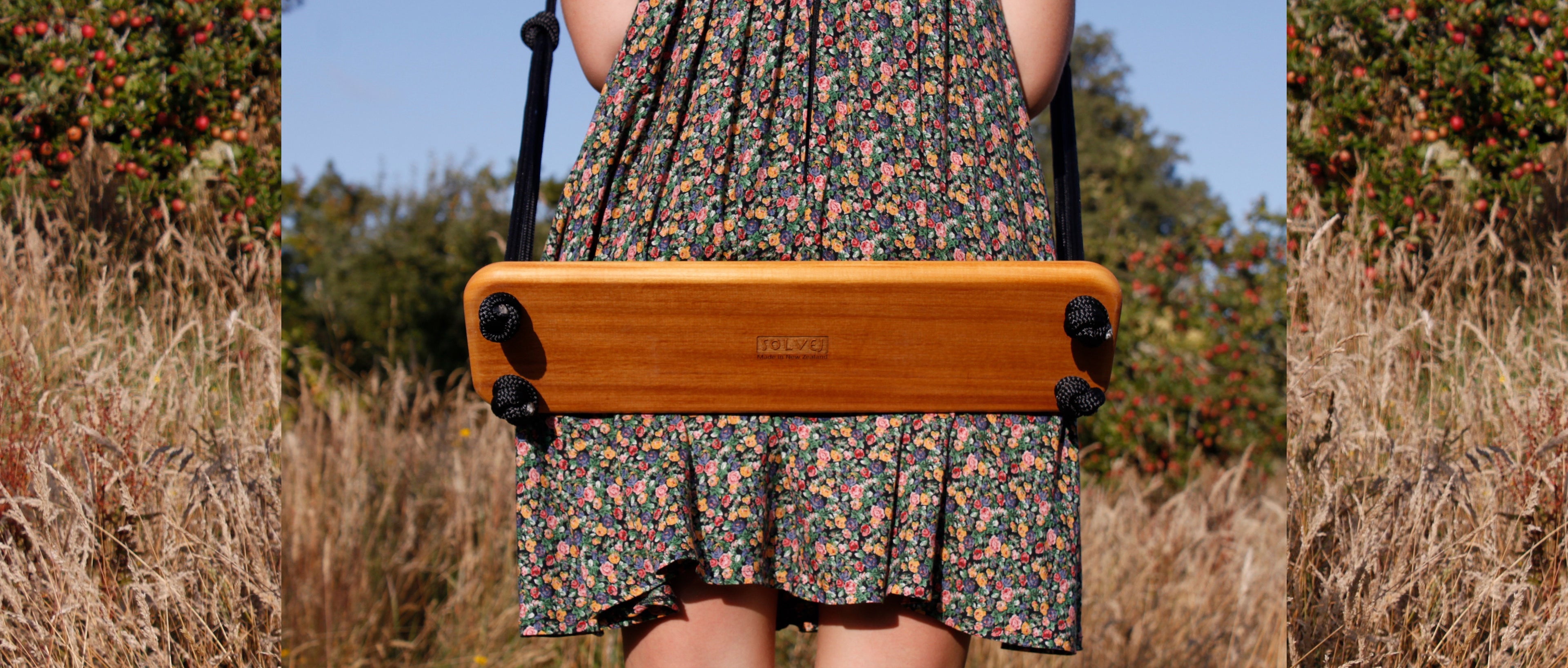 outdoor wooden swing