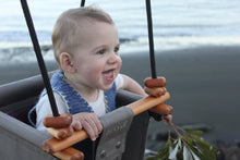 Load image into Gallery viewer, 2in1 kids swings, safe sensory baby swing indoors made from fabric and wood
