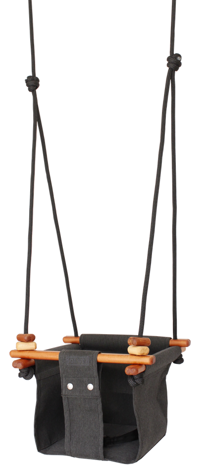 ethical sensory swing, heirloom baby swing in grey